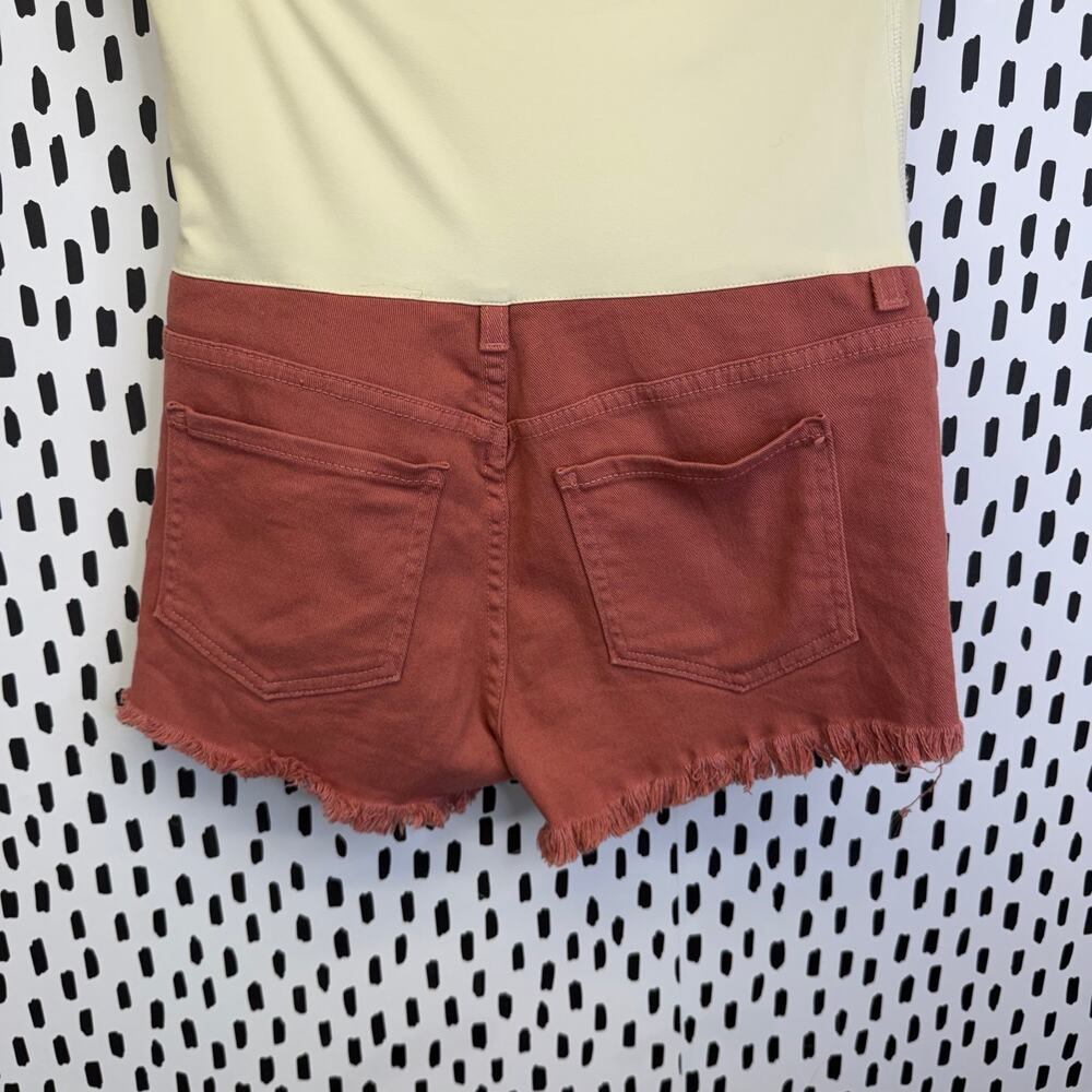 Pink Blush Pink Super Distressed Maternity Denim Shorts medium - Picture 4 of 6